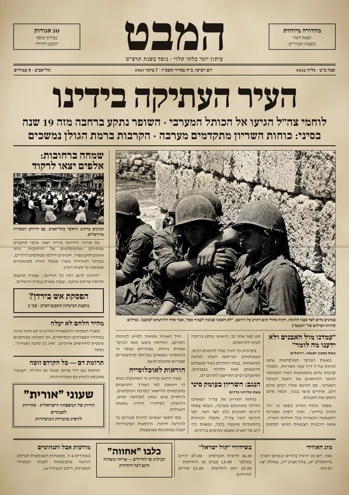עמוד שער של עיתון בדיוני מ־1967